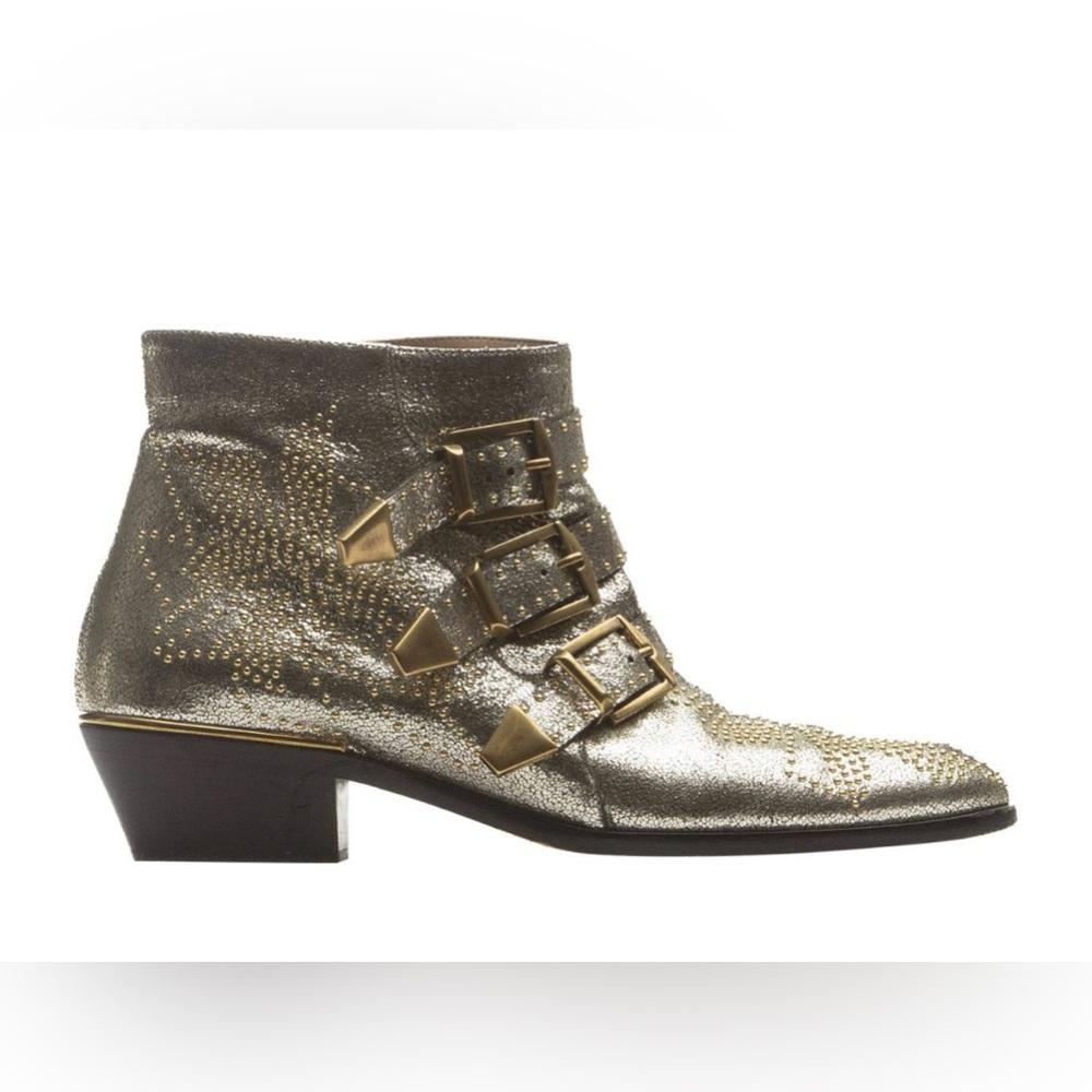 FINAL SALE‼️Chloe Susanna Leather Buckled Studded Boots
